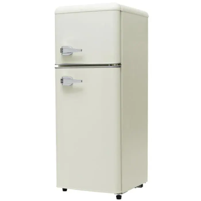 Réfrigérateur‑congélateur rétro 92 L 28 L de congélation blanc antique deux portes pour cuisine et salon