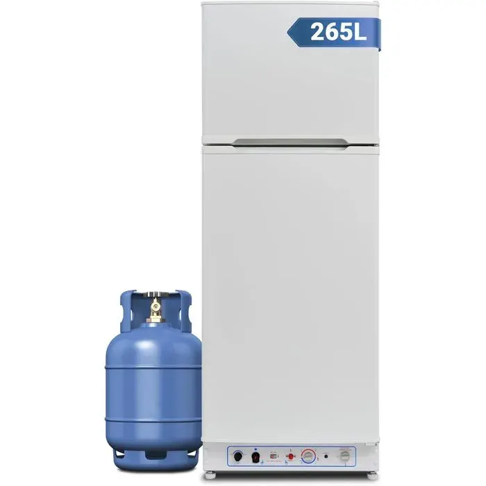 Réfrigérateur de camping à gaz - Smad-265L - 220 V/Gaz - Porte réversible - Blanc