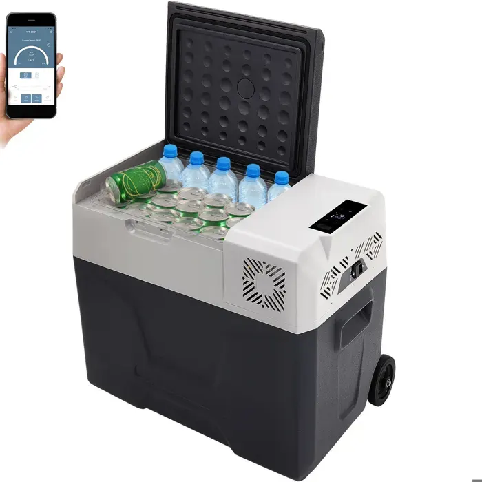 Réfrigérateur de Voiture-Duoku-50L / 528 QT-Congélateur Portable -4℉-68℉-Zone Unique avec Roues et Poignée