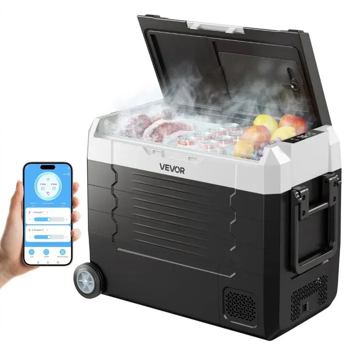 Réfrigérateur portable 45L à compresseur 2 zones -20~20°C contrôle APP camping/pêche/caravane