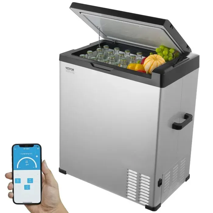 Réfrigérateur portable 70L à compresseur 80W -20~20°C pour voiture/camping/bateau/maison– Blanc