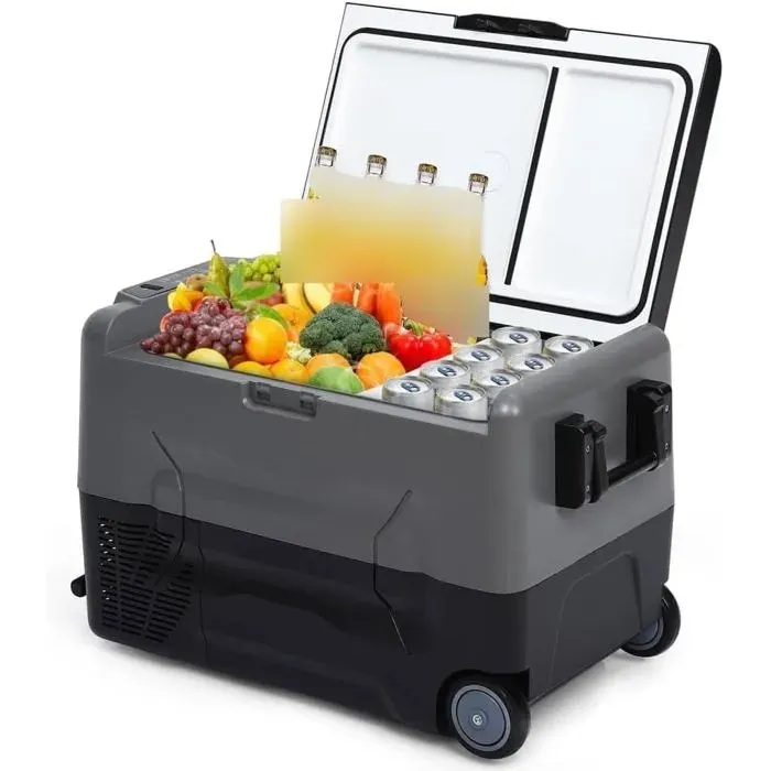 Réfrigérateur Portable À Compression 35L Congélateur Compact Pour Voiture Camping Camping-Car Voyage Et Activités Extérieures