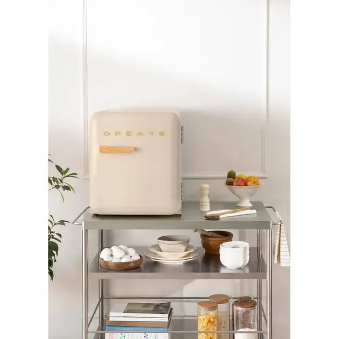 Réfrigérateur rétro 48L - Create - Esthétique années 50 - Grande capacité - Intérieur compartimenté