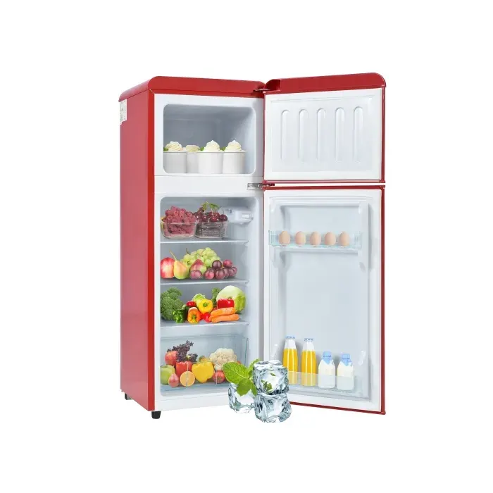 Réfrigérateur rétro 92L 105.5cm rouge 2 portes congélateur 28L LED classe D 116kWh/an