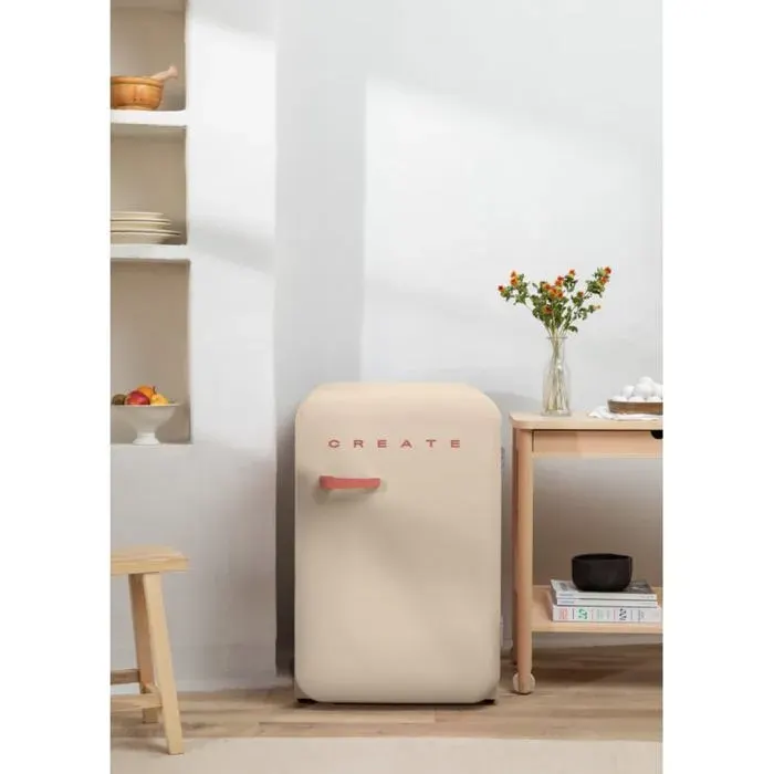 Réfrigérateur rétro - Create - 107L - Esthétique années 50 - Grande capacité