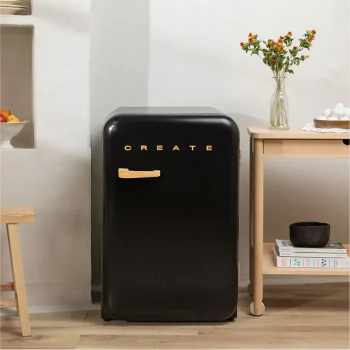 Réfrigérateur rétro - Create - 107L - Esthétique années 50 - Grande capacité - Fonctionnel