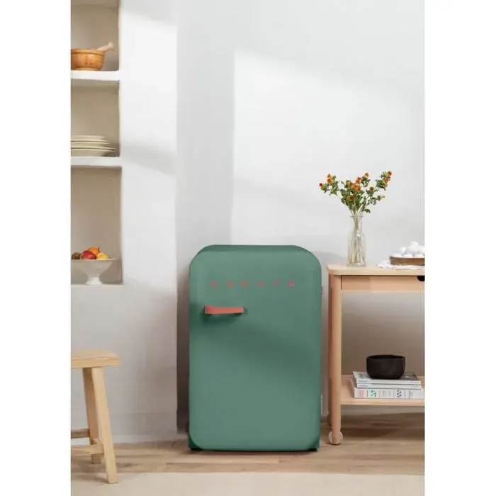 Réfrigérateur rétro - Create - 107L - Vert sauge - Esthétique années 50 - Grande capacité