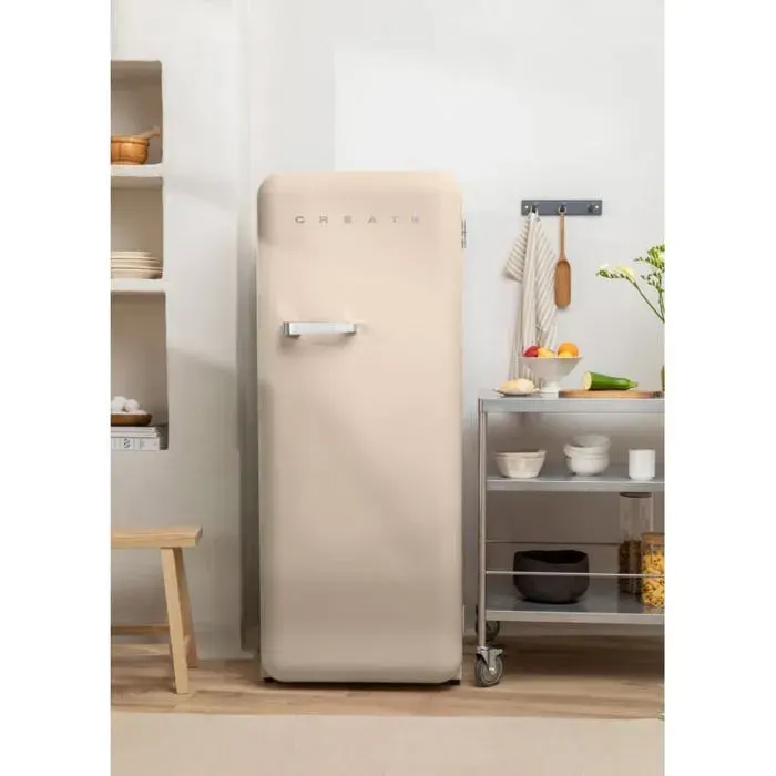 Réfrigérateur rétro - Create - 281L - Esthétique années 50 - Grande capacité - Intérieur fonctionnel