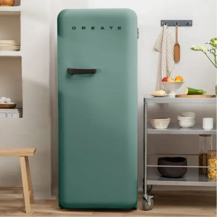 Réfrigérateur rétro - Create - 281L - Vert sauge - Esthétique années 50 - Grande capacité