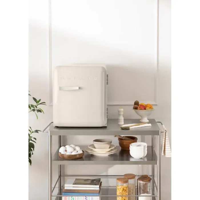 Réfrigérateur rétro - Create - 48L - Esthétique années 50 - Blanc cassé