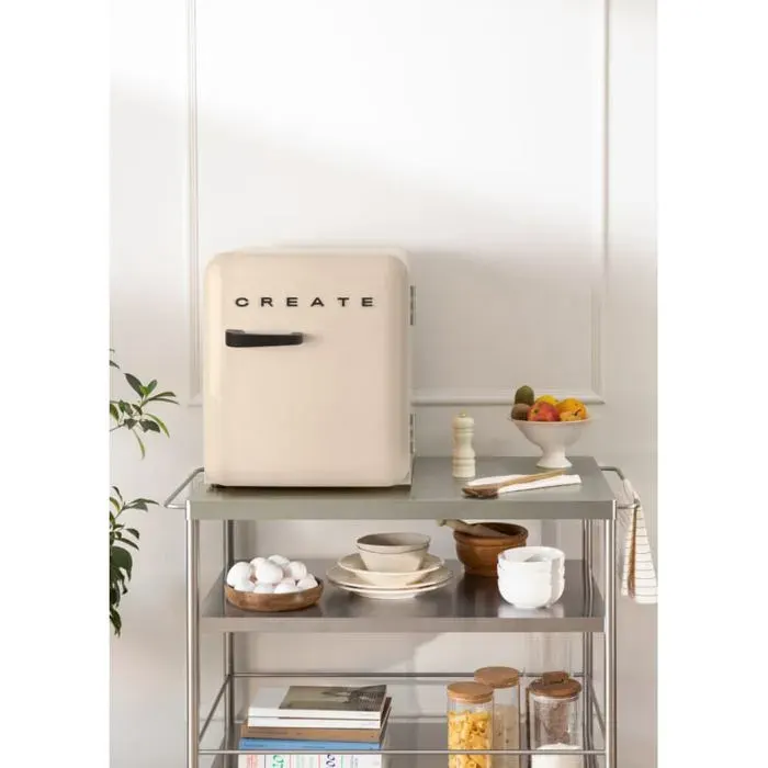 Réfrigérateur rétro - Create - 48L - Esthétique années 50 - Grande capacité