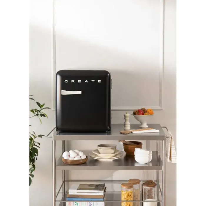 Réfrigérateur rétro - Create - 48L - Esthétique années 50 - Noir