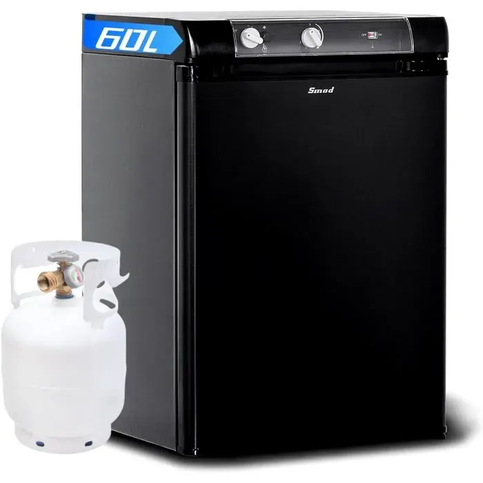 Réfrigérateur – SMAD – Gaz/220 V/12 V – 60 L – Silencieux – Noir