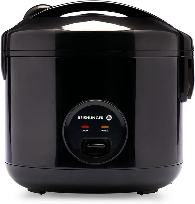 REISHUNGER Cuiseur riz (rice cooker) & cuiseur à vapeur Noir avec fonction de maintien au chaud - 1.2 l pour 1-6 personnes