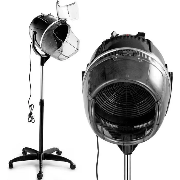 RELAX4LIFE Sèche-cheveux Professionnel 1050 W sur Pied avec Température & Temps Réglables Casque de Séchage Réglable H 125-160 CM