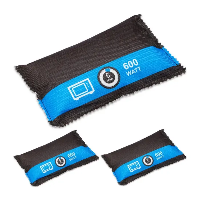 Relaxdays Déshumidificateur voiture lot de 3 réutilisable absorbeur humidité camion anti-buée à sécher noir - bleu