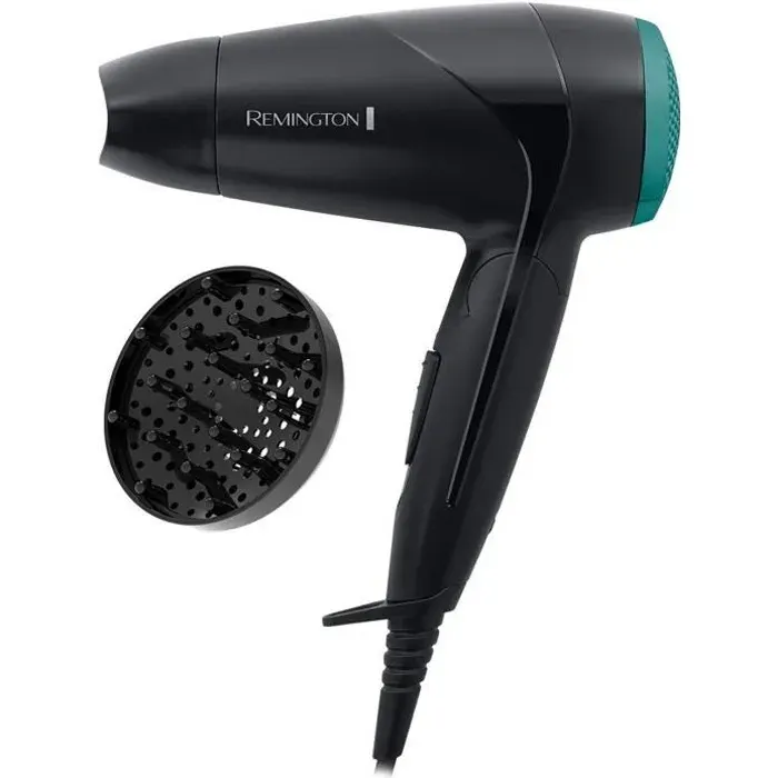 Remington D1500 Sèche-Cheveux de Voyage Puissant 2000W On The Go Poignée Pliable Ultra Compact