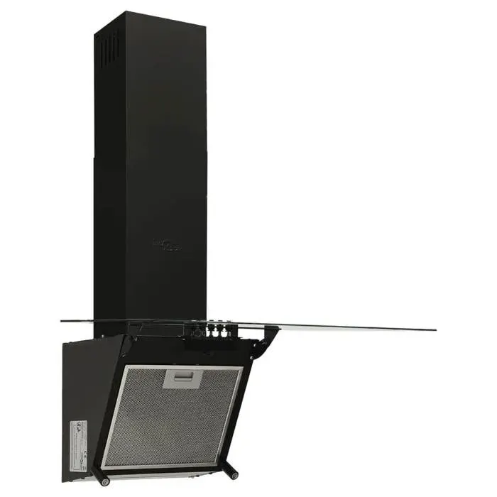 Remise Hotte murale - LMT - Hotte suspendue 60 cm Acier et verre trempé Noir JILIMAISON2025 9171385