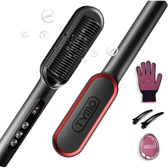 Ring Plus Professional Hair Straightener Brush 9 Temperature Settings 120°C-210°C LCD Display 20S Fast couleurs mu FER A FRISER