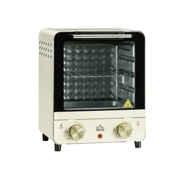 ®Rising FF Mini-four à convection 15 L 1 000 W 60-230 °C minuterie 1 heure four à pizza blanc crème