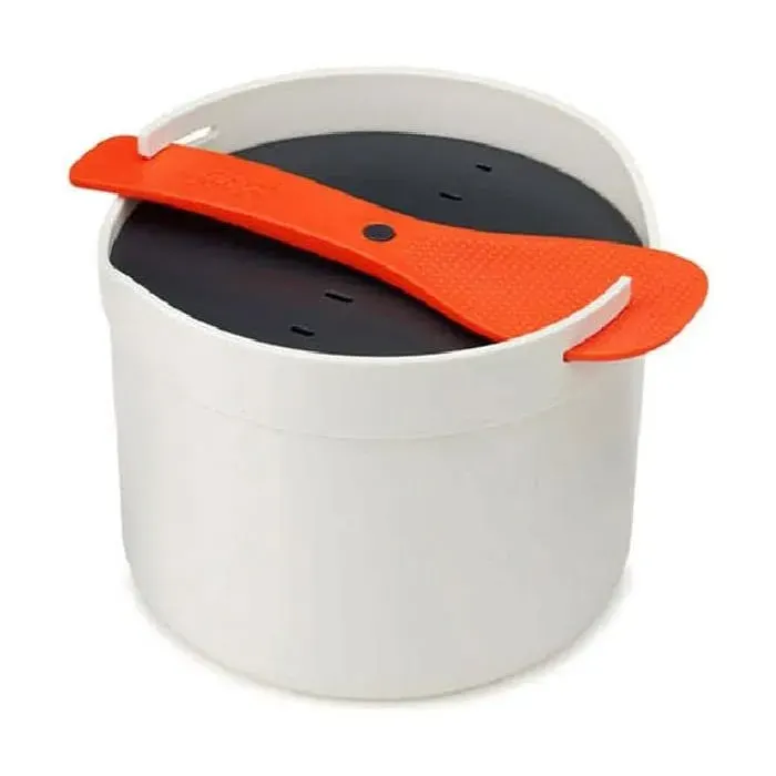 ®RisingFF Cuiseur vapeur pour riz et céréales au micro-ondes compatible lave-vaisselle - Pierre/Orange 2 litres
