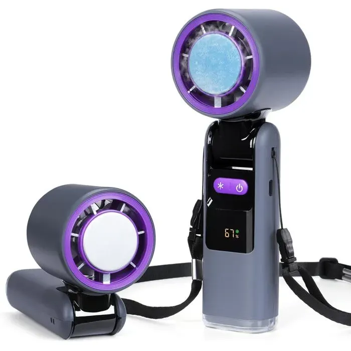 ®RisingFF Mini ventilateur portable 4000 mAh avec vitesse du vent de 1 à 100 mini ventilateur USB portable ventilateur portable