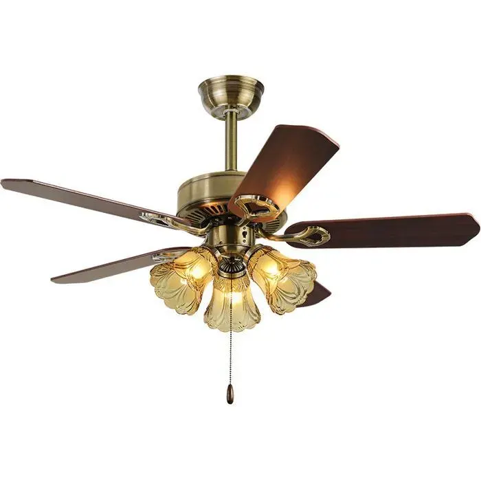®RISINGFF Ventilateur de plafond de style ferme avec lumière suspension de 132 cm avec télécommande pour salles à manger