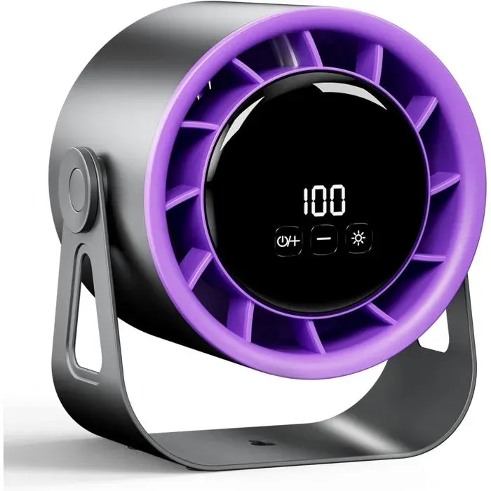 ®RisingFF Ventilateur de table sans fil puissant rechargeable par USB 4 vitesses rotation à 360° petit ventilateur portable