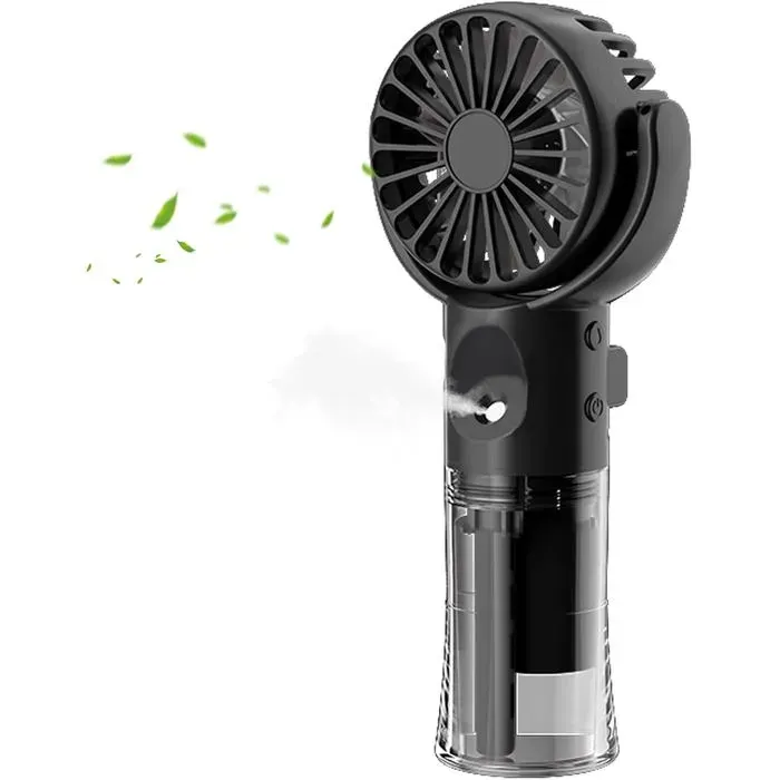 ®RisingFF Ventilateur portable avec brumisateur deau ventilateur rechargeable USB à 4 vitesses alimenté par batterie