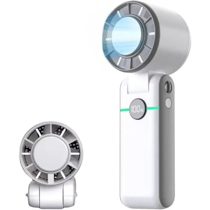 ®RisingFF Ventilateur portable pliable 5 vitesses super rapide 13000 tr/min batterie 4000 mAh jusquà 13 heures dautonomie
