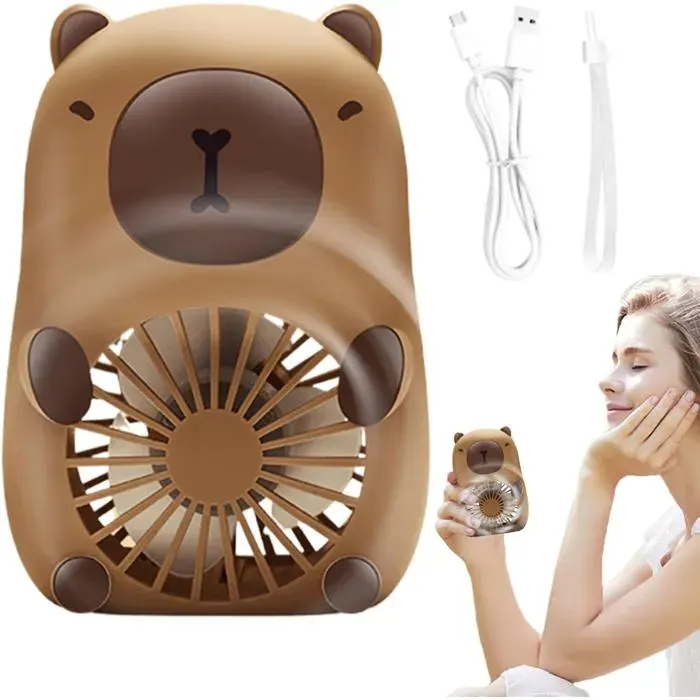 ®RisingFF Ventilateur portatif en forme danimal rechargeable par USB appareil de refroidissement personnel portable