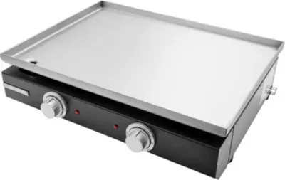 Riviera Et Bar - Plancha Électrique Qpl1230 Inox 2 Brûleurs À Poser, 55x40 Cm