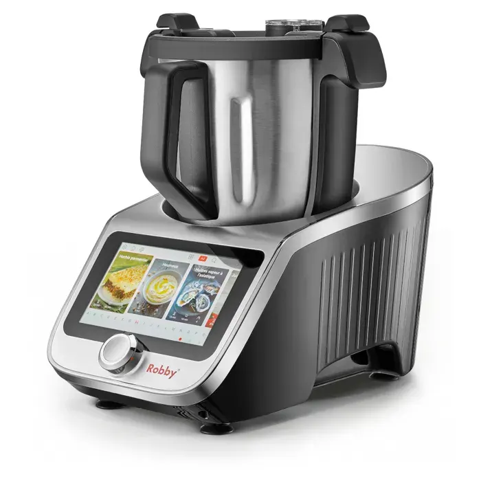Robby Robot cuiseur multifonctions connecté avec bol xl balance intégrée et grand écran tactile +750 recettes - robicook xl