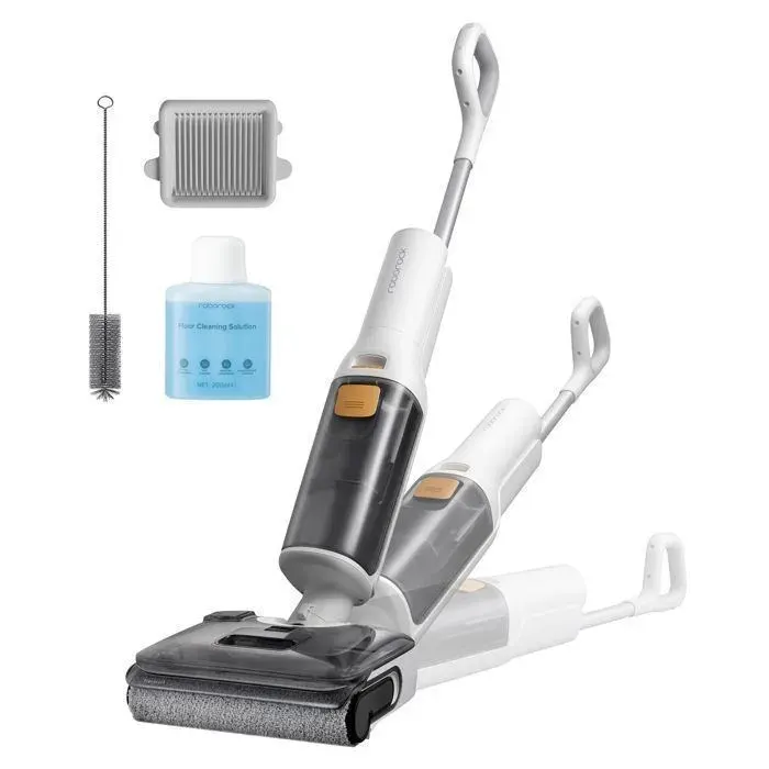 Roborock F25 GT Aspirateur Laveur 20 kPa sans fil sec et humide inclinable à 180° Nettoyage Deux Bords Autonomie 35 Min