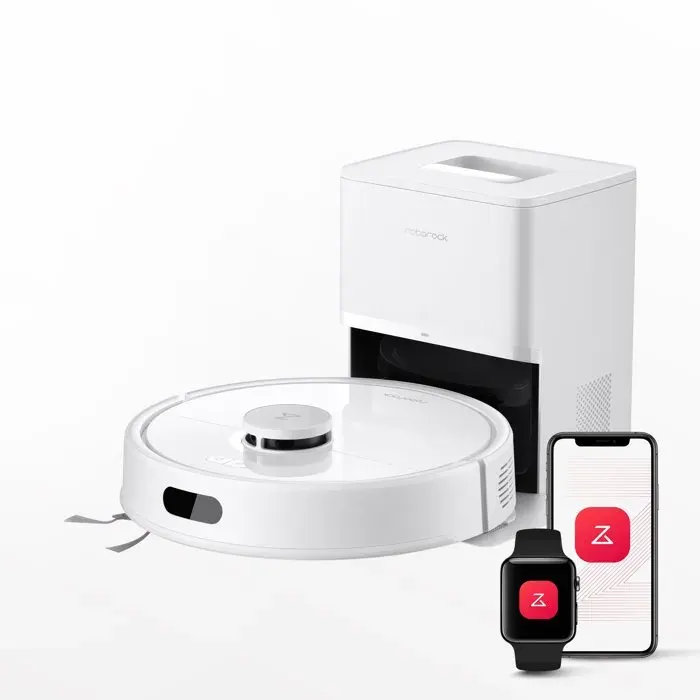 Roborock Q7 L5+ Robot Aspirateur Laveur 2-en-1 avec Station de Vidage Automatique 8000Pa Anti-Enchevêtrement Blanc