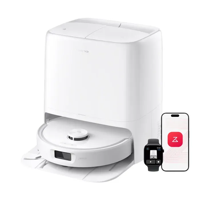 Roborock Qrevo 2 Pro Robot Aspirateur Laveur Détachement Auto Serpillières Tapis Brosse Réversible Anti-Emmêlement 25000Pa Blanc