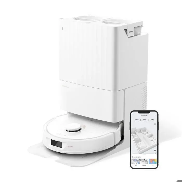 ROBOROCK Qrevo dOccasion 50% Neuf-Aspirateur Robot Laveur 5500 PaAutomatiques Vidage Lavage SéchageCartographie 3D