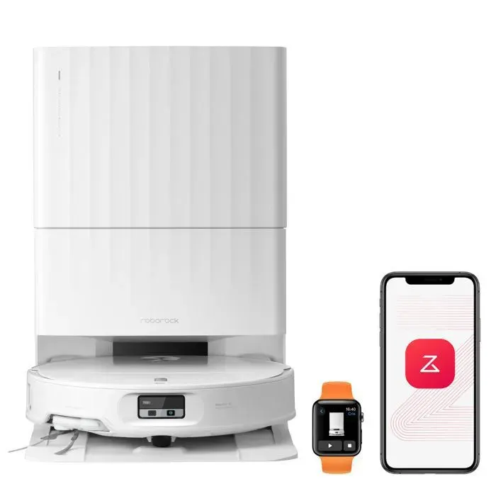 Roborock Qrevo Edge 2 Robot aspirateur laveur avec station 25000 Pa HyperForce® Nouvelle station multifonction Lavage optimisé Blanc