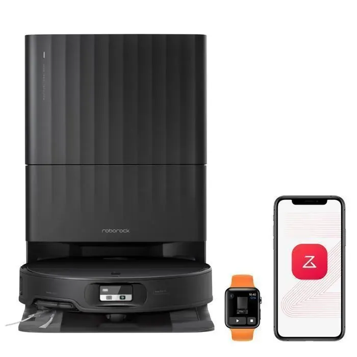 Roborock Qrevo Edge 2 Robot aspirateur laveur avec station 25000 Pa HyperForce® Nouvelle station multifonction Lavage optimisé Noir
