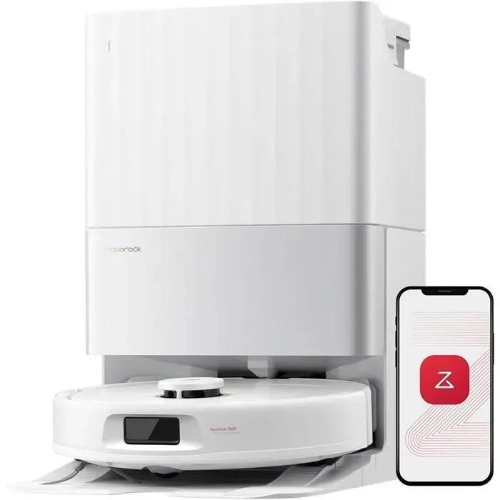 Roborock Qrevo S5V Aspirateur Robot Laveur 12000 Pa Brosse latérale et serpillière Extensibles Séchage à lair Chaud5200 mAh