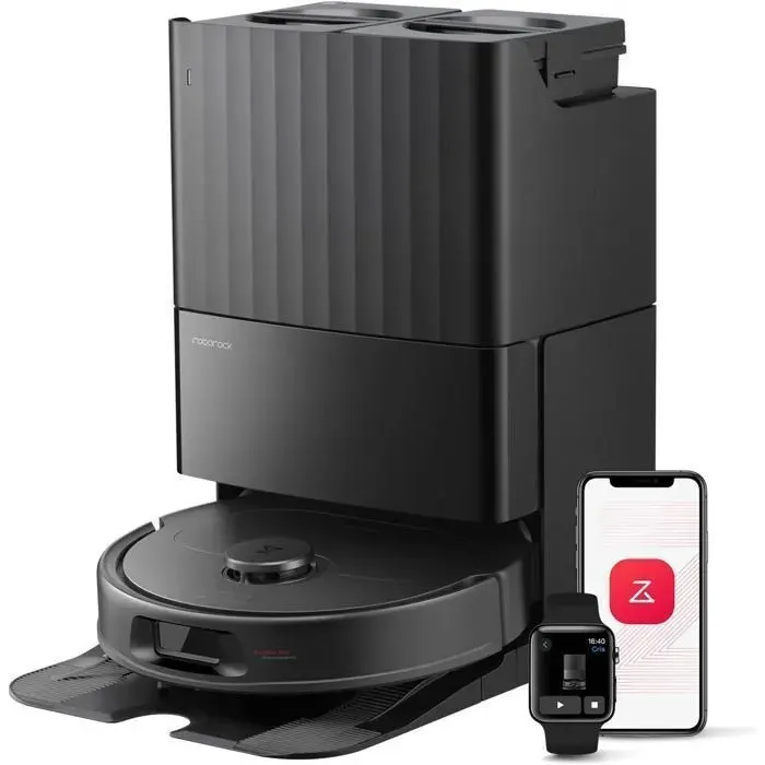 Roborock QV 35S Aspirateur Robot 10000 pa Double Anti-EnchevêtrementRelevables 10mm RéActive & Navigation PreciSense LiDAR Noir