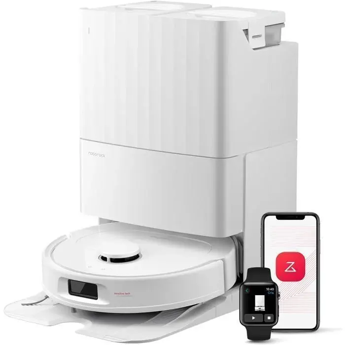 Roborock QV 35S Aspirateur Robot Laveur 10000 pa Double Anti-Enchevêtrement Relevables 10mmStation Tout-en-Un