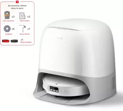 Roborock - Robot Aspirateur Laveur Qrevo Curv 2 Prox Blanc