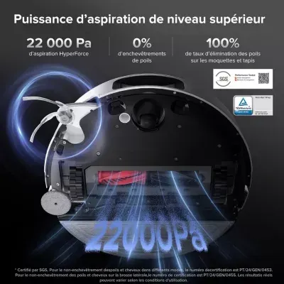 Roborock - Robot Aspirateur Laveur Saros 10 Blanc — vue 3