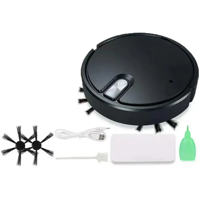 Robot aspirateur 4 en 1 - YYV - Multifonctionnel - Noir - Humide - Compatible IoT