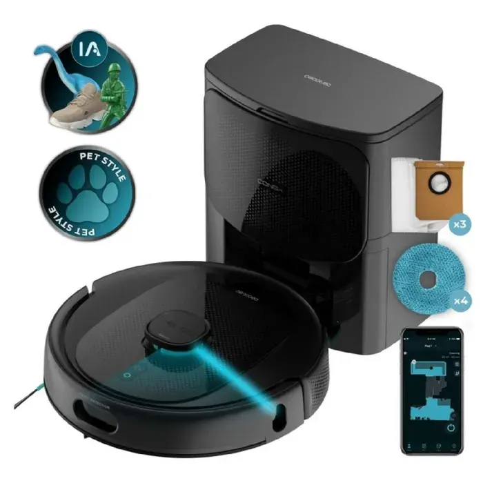 Robot Aspirateur - CECOTEC - Conga 9990 AI Spin - Laser - Vidange Auto - 10000 Pa