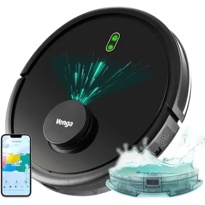 Robot Aspirateur - GENERIC - VG RVC 3002 BK - Navigation Laser - 6 Modes de Nettoyage - Noir