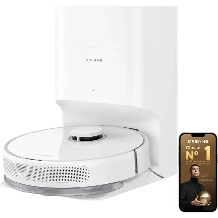 Robot aspirateur laveur blanc - dreame - D10 Plus Gen 2 - Station de vidage automatique - Sac à poussière 4 L