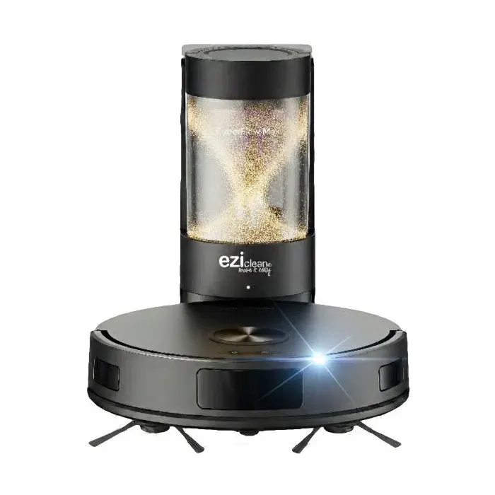 Robot aspirateur laveur - EZICLEAN CyberFlow MAX - GYROSMART connecté avec base de vidage - 10 000 Pa - 2 L - 80 min - Noir