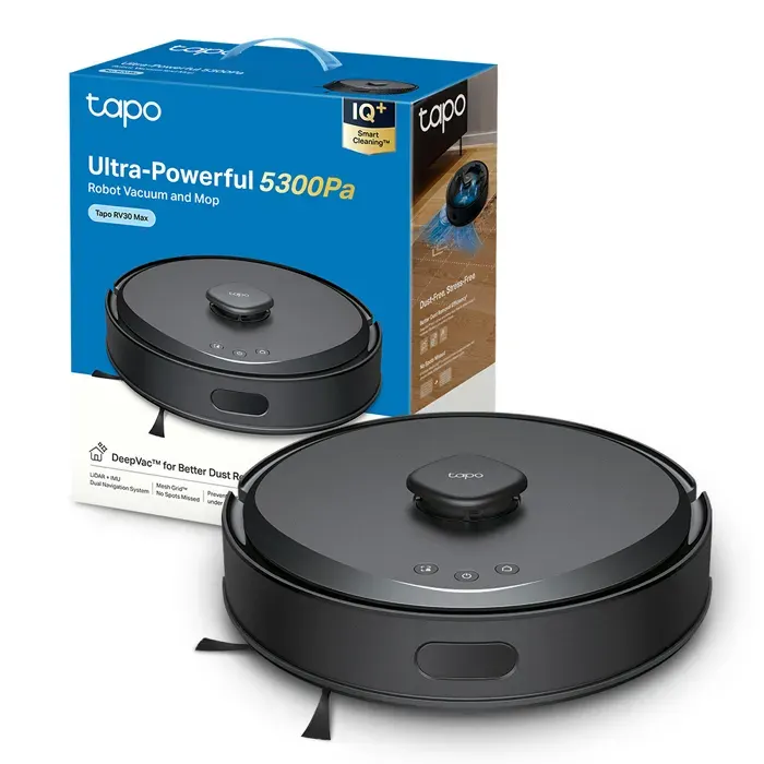 Robot aspirateur laveur - TP-LINK - Tapo RV30 Max - Hyper aspiration 5300 Pa - Navigation LiDAR - Autovaciado